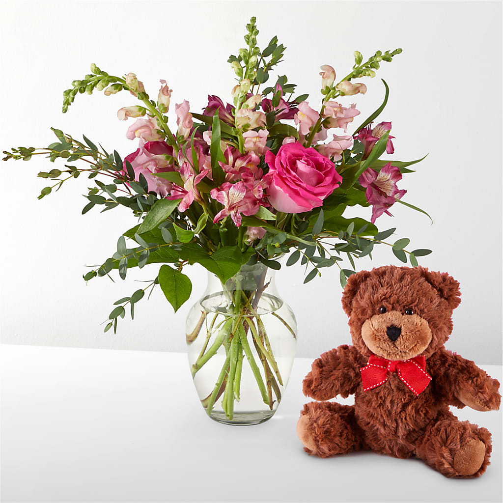 Happily Ever After Bouquet & Bear Set – My Flower Market, Santa Ana CA