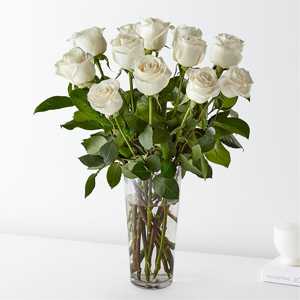Long Stem White Rose Bouquet – My Flower Market, Santa Ana CA
