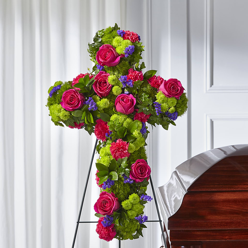Tribute Rose Floral Cross – My Flower Market, Santa Ana CA