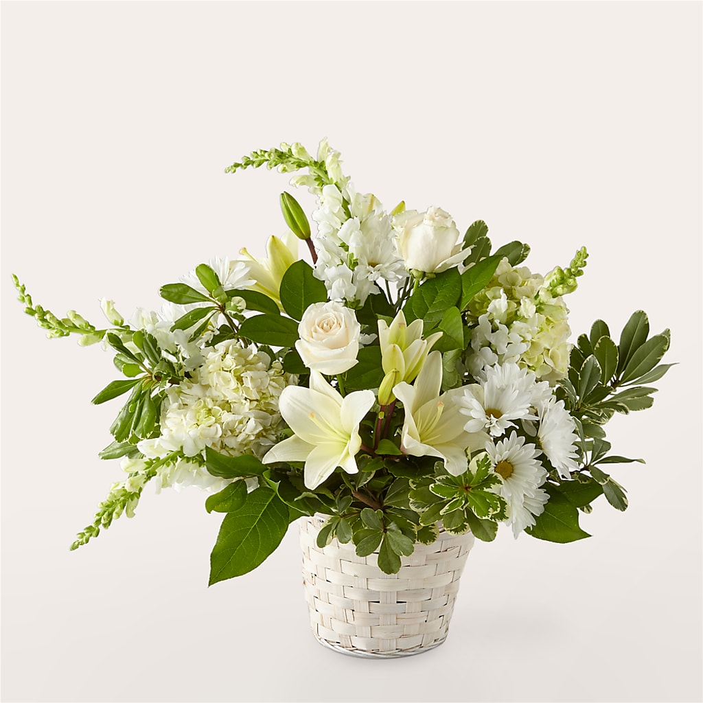 Ivory Elegance Floral Basket – My Flower Market, Santa Ana CA