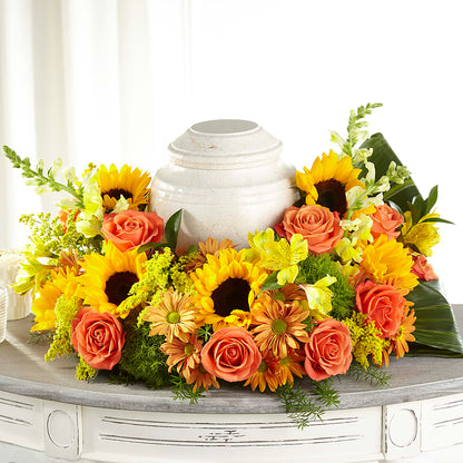 Faithful Sunflower Cremation Adornment –  My Flower Market, Santa Ana CA