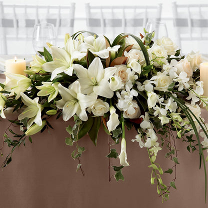 White Linen Arrangement –  My Flower Market, Santa Ana CA