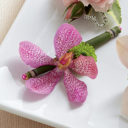 Pink Mokara Boutonniere –  My Flower Market, Santa Ana CA