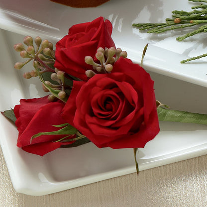 Red Spray Rose Boutonniere –  My Flower Market, Santa Ana CA