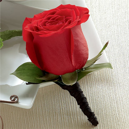 Red Rose Boutonniere –  My Flower Market, Santa Ana CA